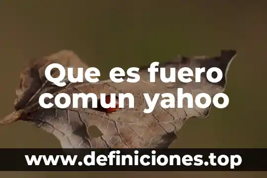 Que es el dinero resumen yahoo 4 Que es fuero comun yahoo