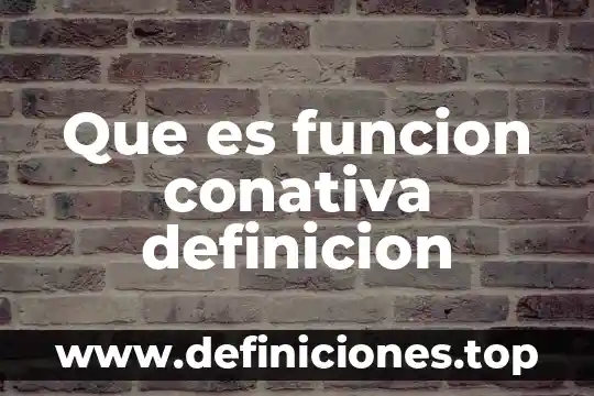 Que es funcion conativa definicion