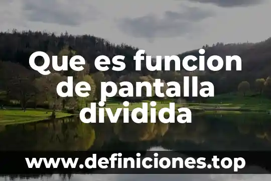 Que es funcion de pantalla dividida