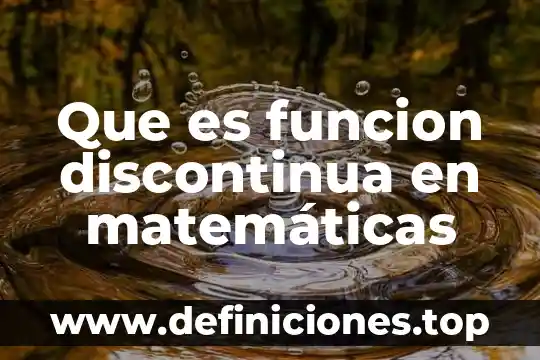 Que es funcion discontinua en matemáticas