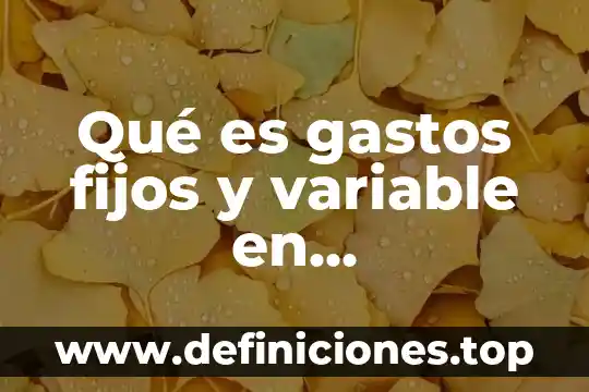 Que es y ejemplo de gastos fijos 8 Qué es gastos fijos y variable en administración