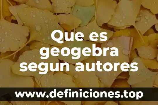 Que es geogebra segun autores