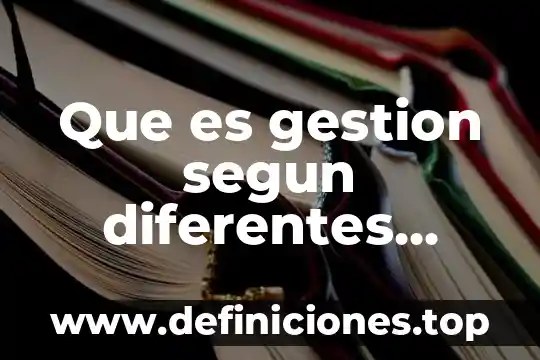 Que es gestion segun diferentes autores