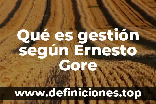 Qué es un documento XML 8 Qué es gestión según Ernesto Gore
