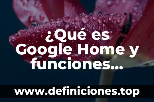 Que es base de home 3 ¿Qué es Google Home y funciones tiene?
