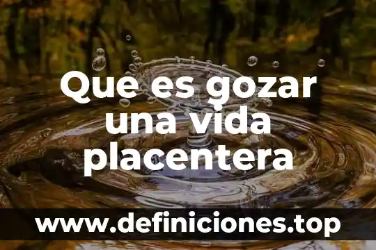 Que es un entrenamiento de vida inicia 4 Que es gozar una vida placentera