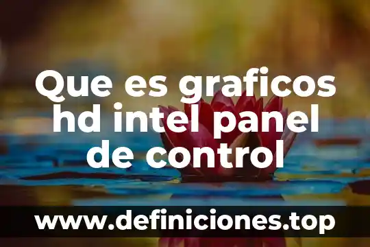 Que es graficos hd intel panel de control