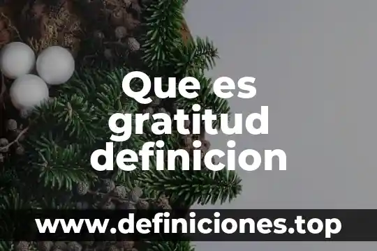 Que es gratitud definicion