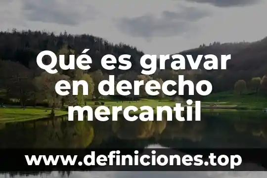 Que es el derecho electoral 8 Qué es gravar en derecho mercantil