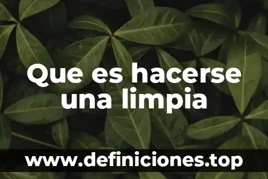 R.e.c que es 8 Que es hacerse una limpia