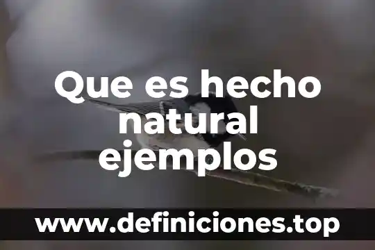 Que es hecho natural ejemplos