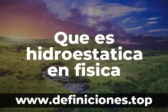 Que es un metodo de avastecimeinto y para que sirve 4 Que es hidroestatica en fisica