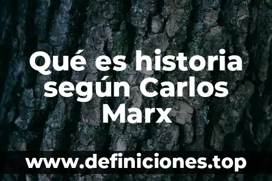 Qué es historia según Carlos Marx