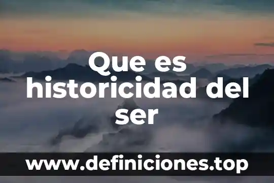 Que es ser una persona afroamericana 7 Que es historicidad del ser