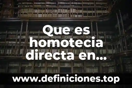 Que es homotecia directa en matemáticas