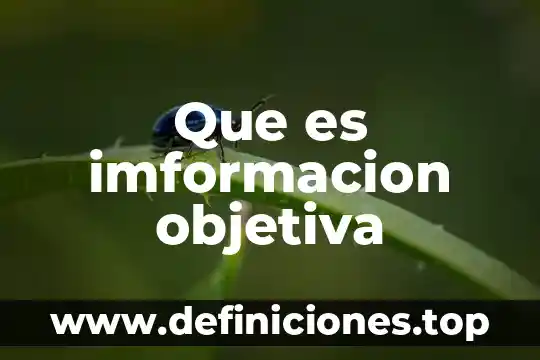 Que es narracion objetiva y ejemplos 3 Que es imformacion objetiva