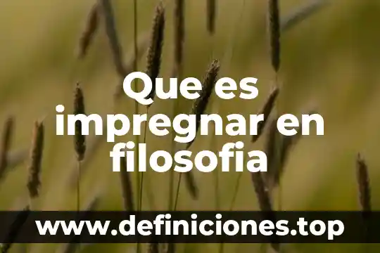 Que es impregnar en filosofia