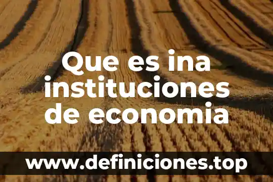 Cm en economía que es 5 Que es ina instituciones de economia