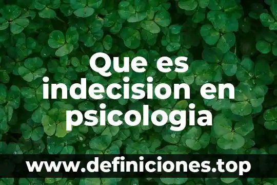 Que es indecision en psicologia