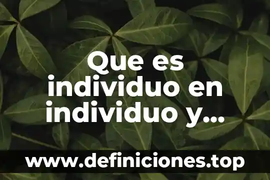 Que es el caracter social del individuo 8 Que es individuo en individuo y sociedad