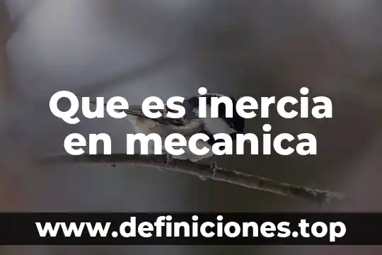 Que es una faja mecanica 8 Que es inercia en mecanica