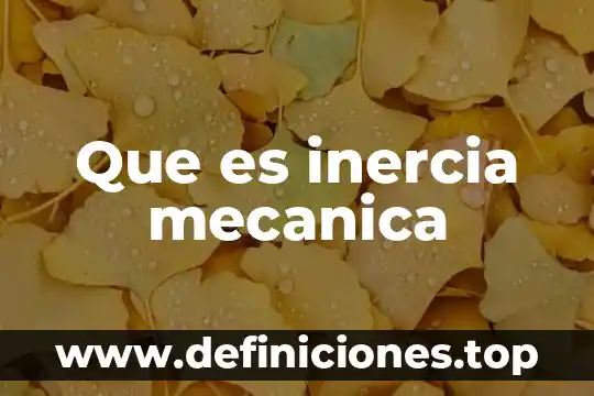 Que es inercia mecanica
