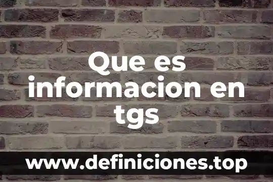 Que es un perros informacion 4 Que es informacion en tgs