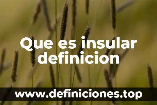 Que es insular definicion