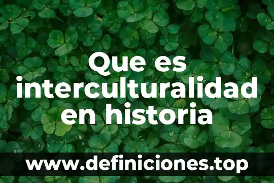 Que es interculturalidad en historia
