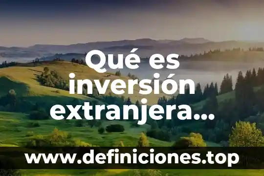 Mano de obra extranjera que es 5 Qué es inversión extranjera definición