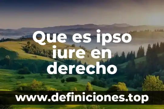 Que es costumbre en derecho ejemplo 8 Que es ipso iure en derecho