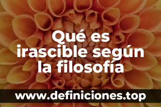 Qué es irascible según la filosofía