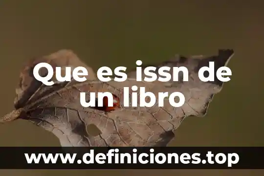 Que es issn de un libro
