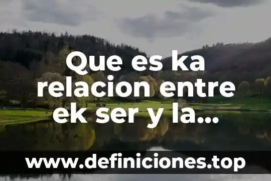 Que es ka relacion entre ek ser y la existencia