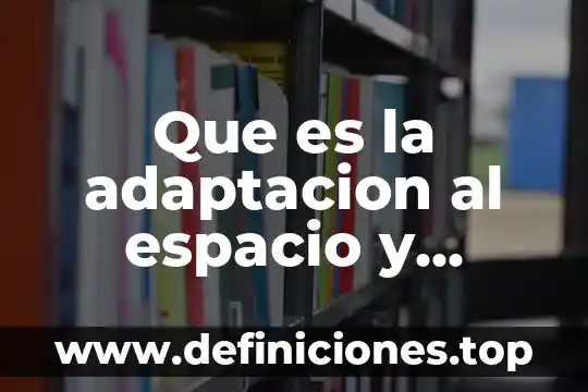 Que es la adaptacion al espacio y tiempo psicologia