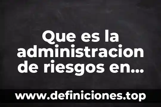 Que es la administracion de riesgos en informatica
