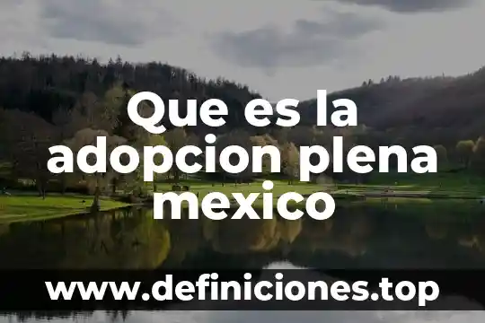 Que es la adopcion plena mexico