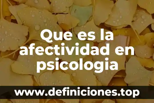 Objetivo general para promocionar que es la psicología 4 Que es la afectividad en psicologia