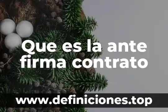 Que es la ante firma contrato