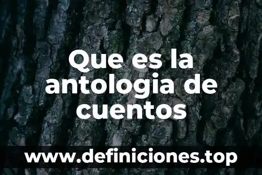 Que es la antologia de cuentos