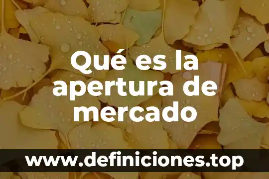 Estrategias al mercado que es 5 Qué es la apertura de mercado