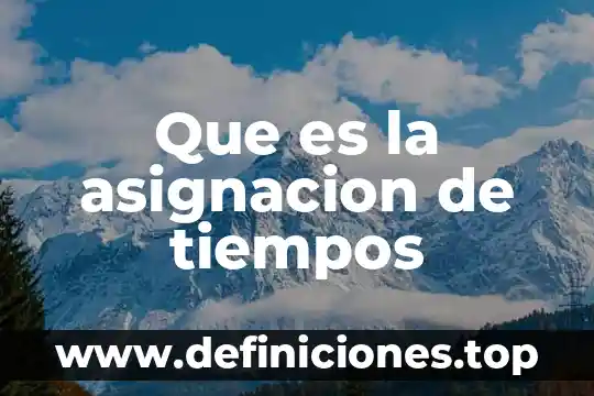 Que es la asignacion de tiempos