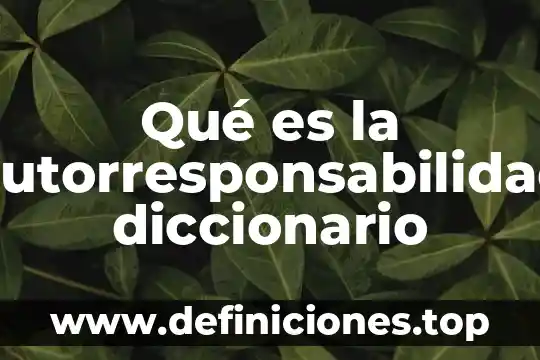 Que es consternada diccionario 7 Qué es la autorresponsabilidad diccionario