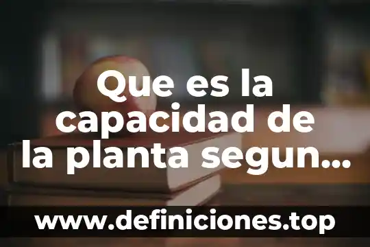 Que es la capacidad de la planta segun libros