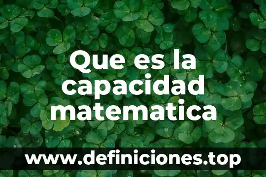 Que es la capacidad matematica