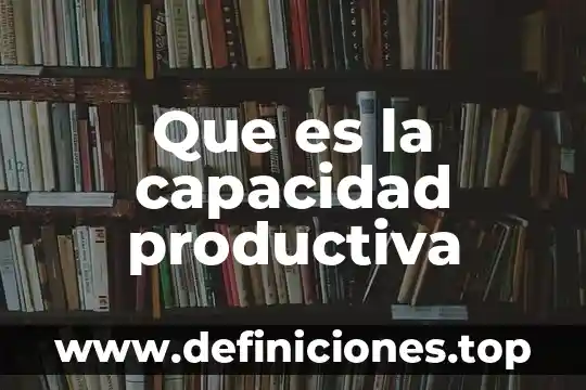Que es la capacidad productiva