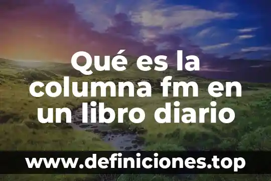 Que es un periodico diario 6 Qué es la columna fm en un libro diario