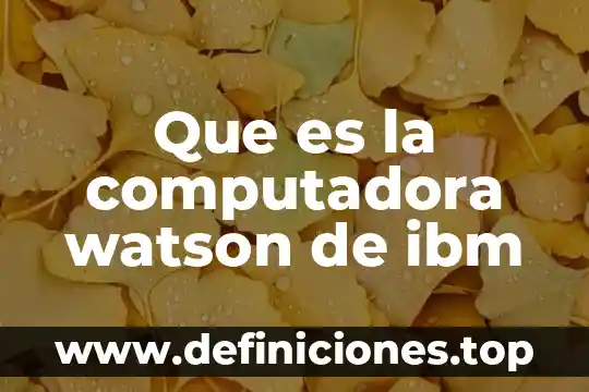 Qué es conmutador computadora 7 Que es la computadora watson de ibm