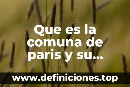 Que es el convenio de paris resumen 3 Que es la comuna de paris y su importancia