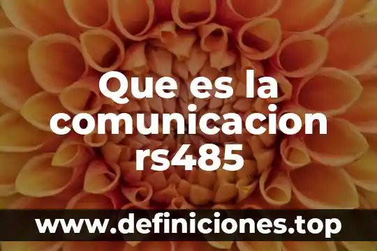 Qué es un pueblo desarrollado 3 Que es la comunicacion rs485